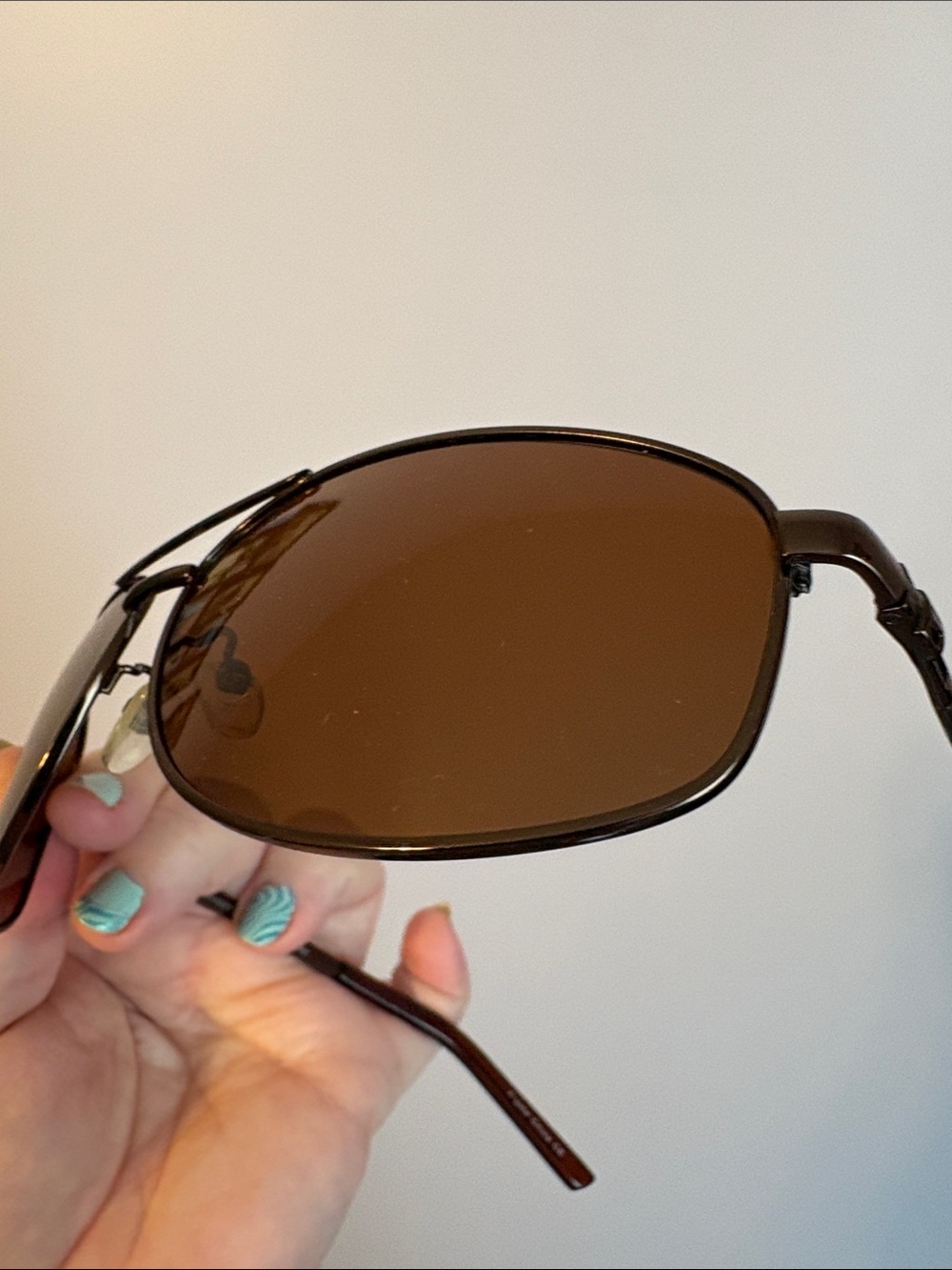 London Fog Marlow Way Brown Polarized Aviator Sunglasses - Picture 13 of 14